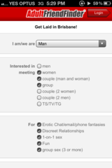 Screenshot of the iPhone Porn App -  Adult Friend Finder App