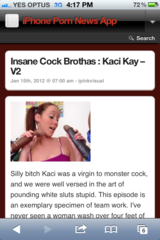 Screenshot of the iPhone Porn App -  X-News App